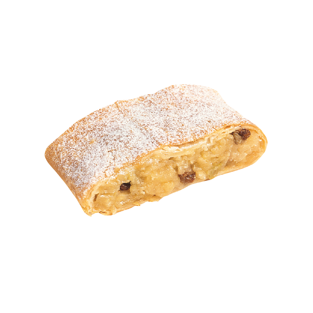 Apfelstrudel portioniert 