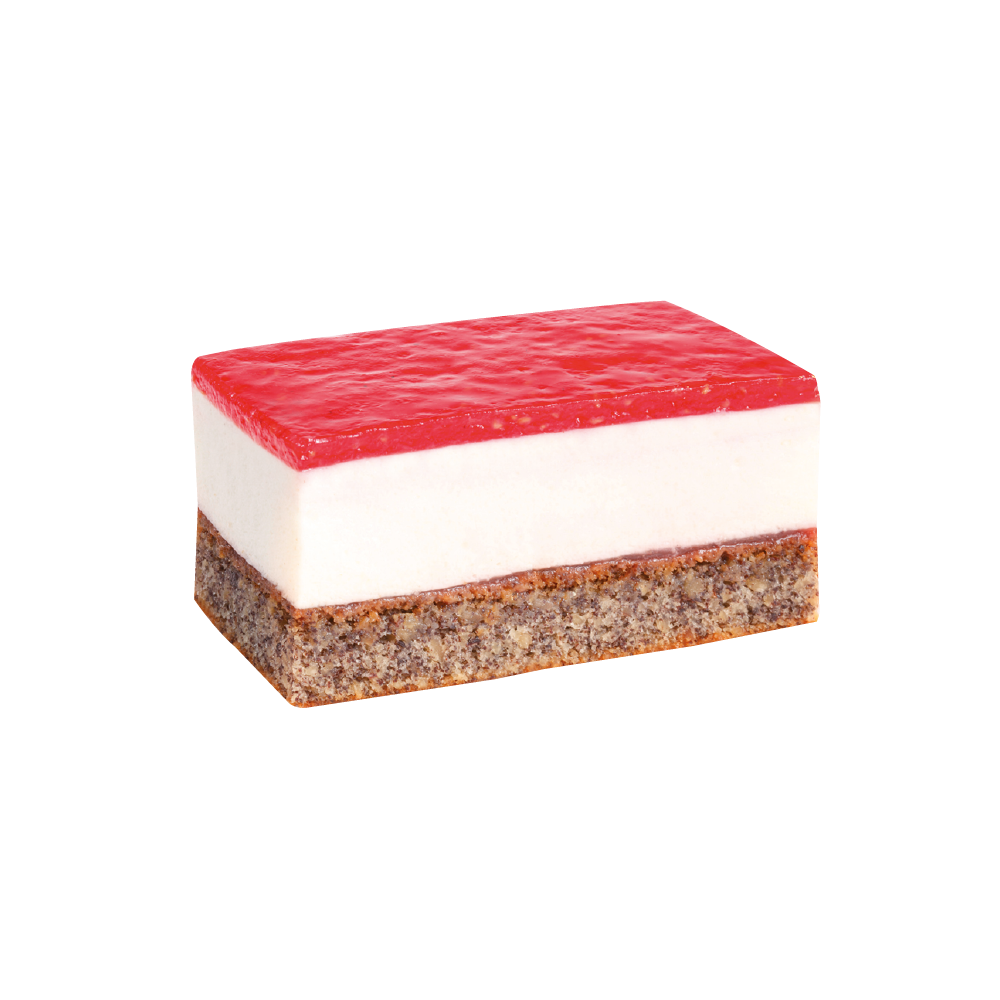 Himbeer-Joghurt-Schnitte portioniert